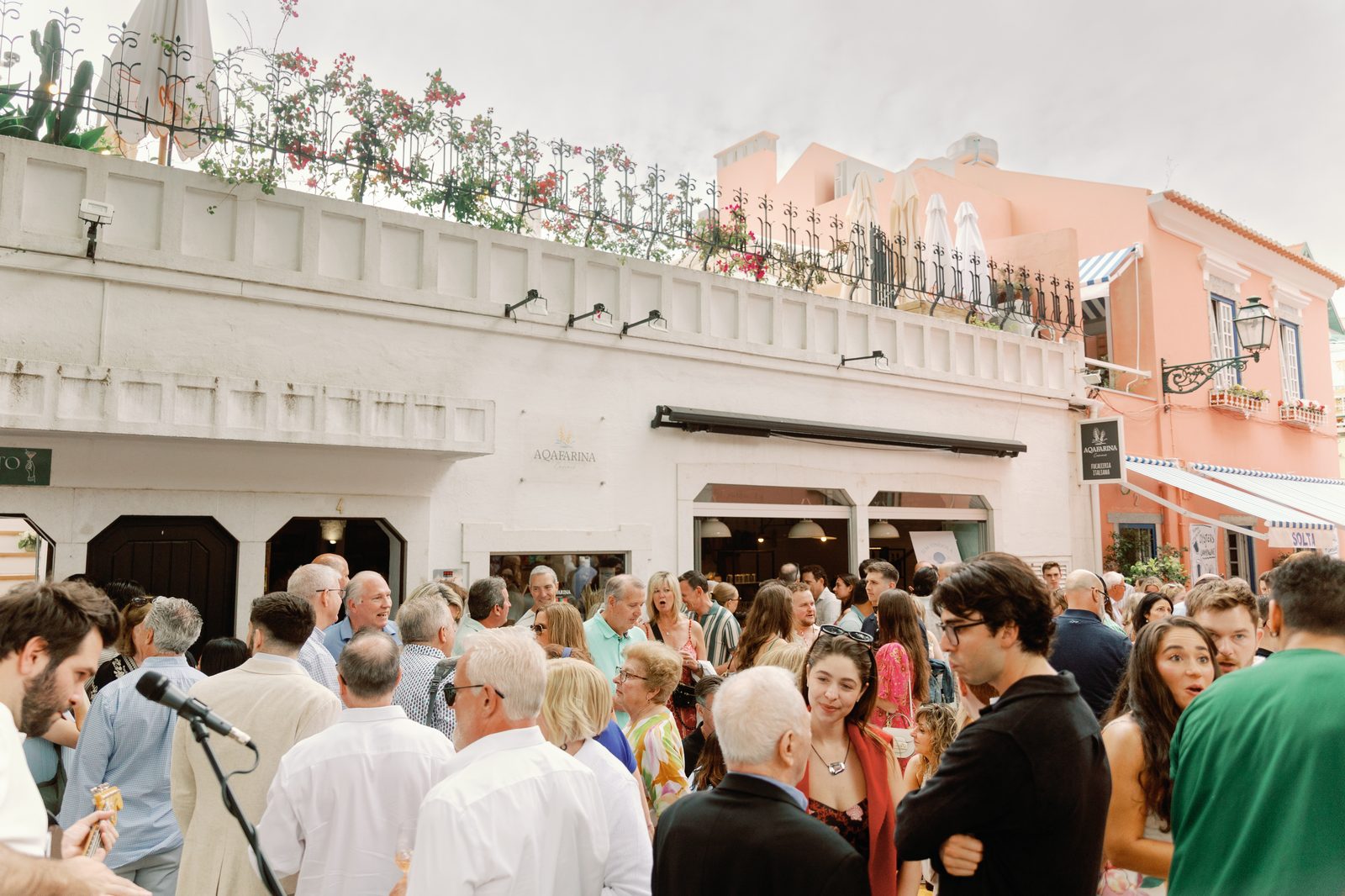 Guests gathered outside Aqafarina Restaurant